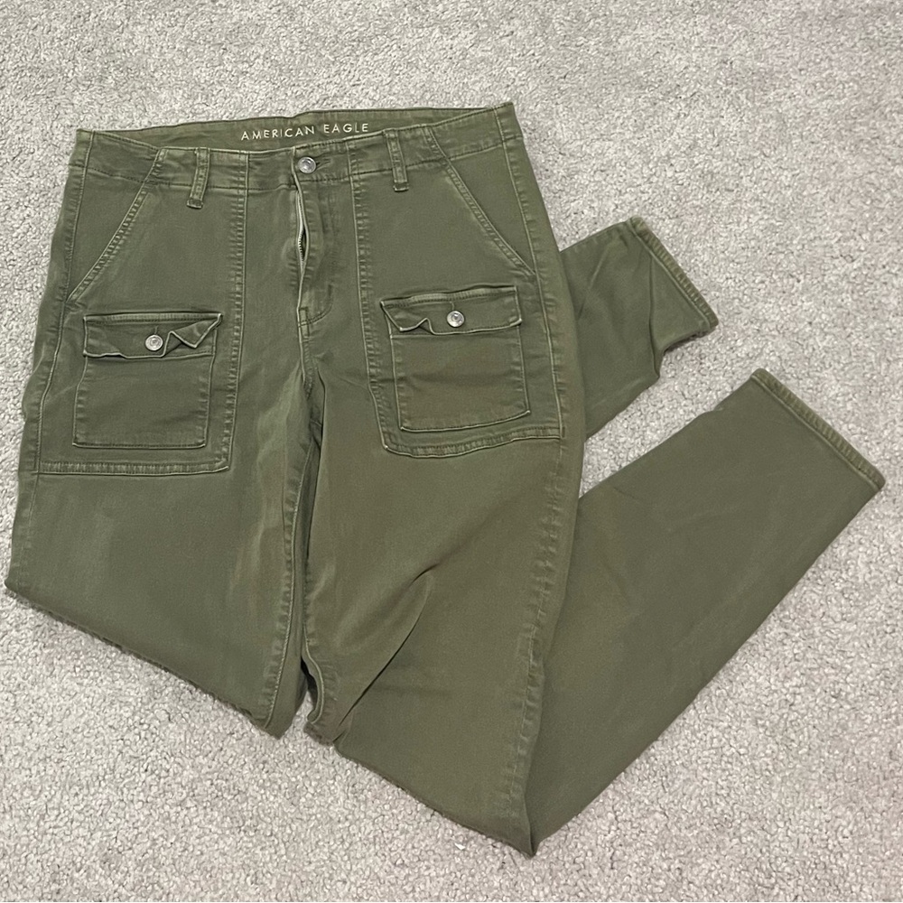 American Eagle Outfitters Olive Green Women's Jeggings Extra Long